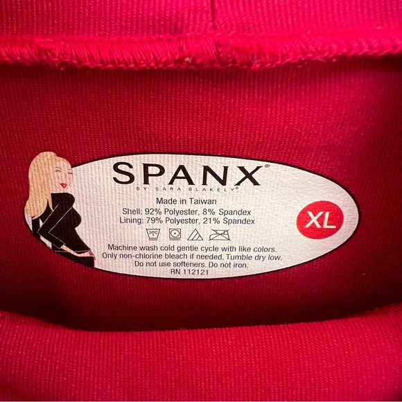 SPANX AIRESSENTIALS MOCK PULLOVER TOP RED LS SIZE XL EUC - Picture 3 of 7